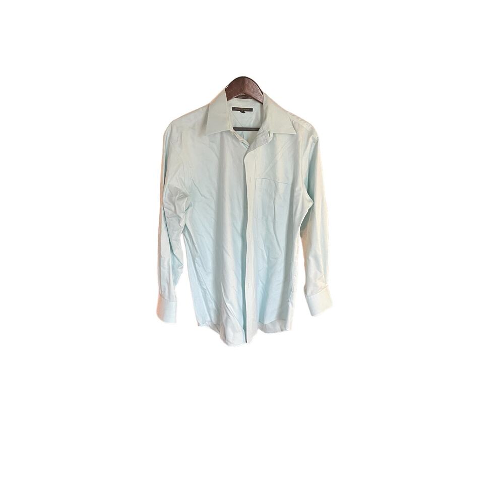 Mens Button-down long sleeve Tommy Hilfiger shirt Green Cotton 16 32-33